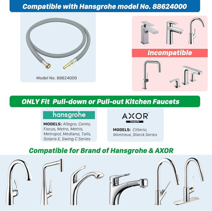 88624000 Kitchen Faucet Hose Replacement Part for Hansgrohe 59 Inch, Gray