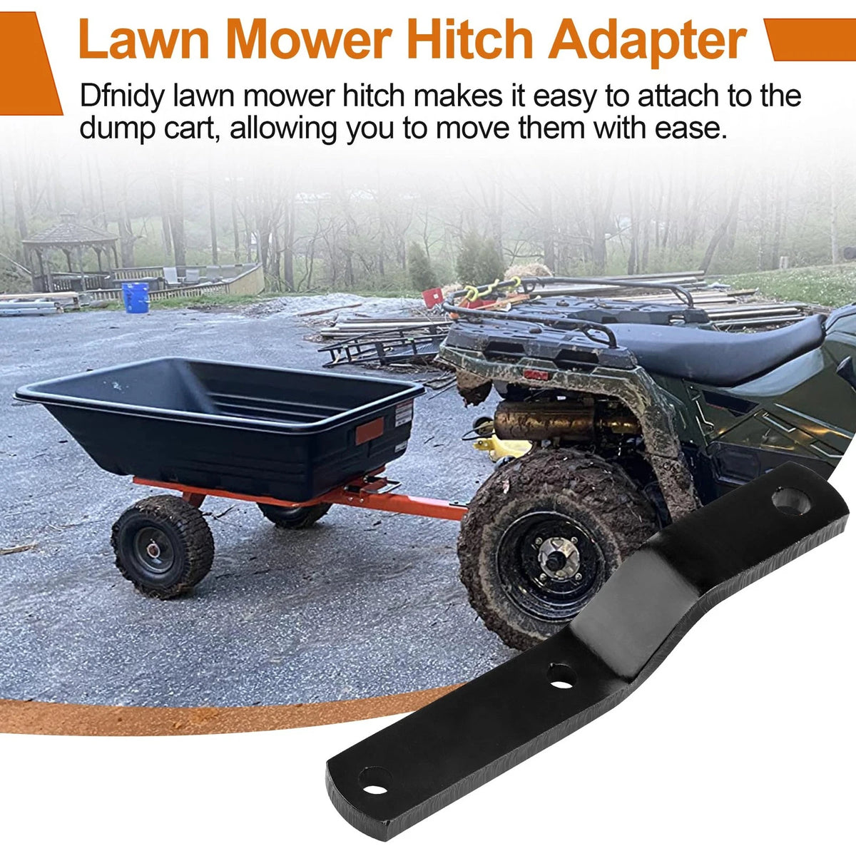 Lawn Mower Hitch for Agri-Fab 23475, Garden Tractor Trailer Hitch, Black