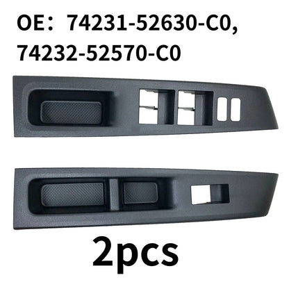 2Pcs/Set Front Armrest Upper Panel Door Glass Lift Switch Cover For Toyota Vitz