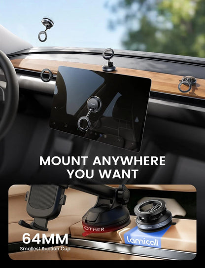 Lamicall Car Phone Holder Mount - [Ultra Vacuum Suction] Holders Black