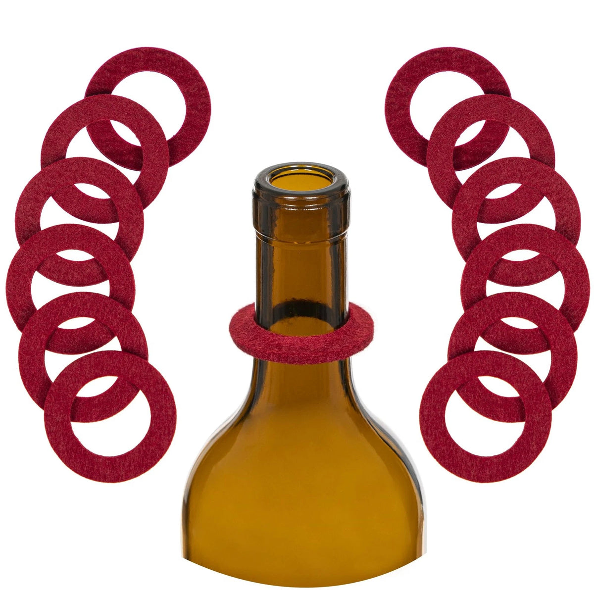 The Wine Drip Ring | Set of 12 | Felt Leak Stopper Accessories | Small,