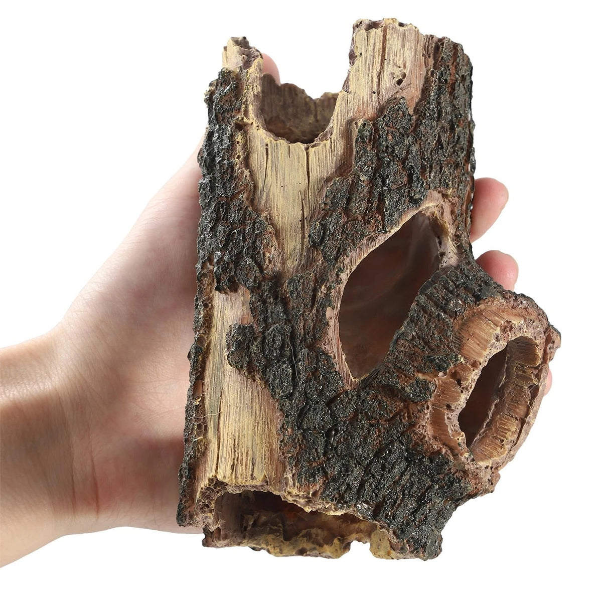 IBWell Aquarium Wood Fish Tank Decorations，Resin Fake 5.3"*2.0"*8.9", Log