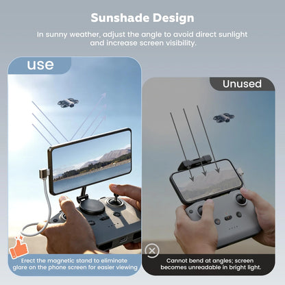 STARTRC Adjustable Magnetic Phone Stand for DJI RC-N3/N2/N1 Black with Silver