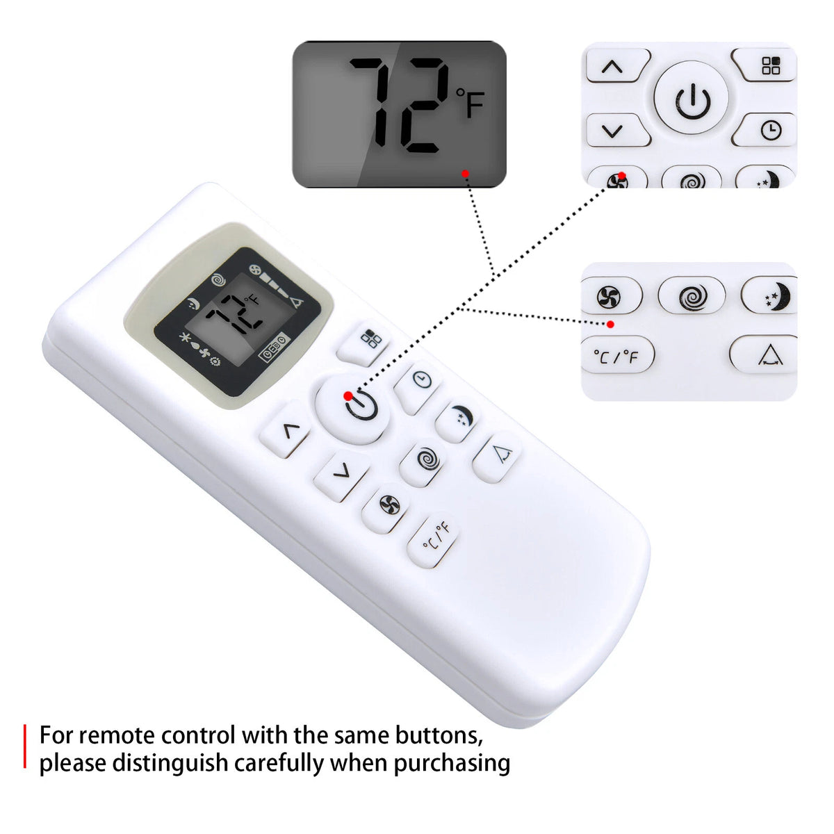 810900348A Remote Control For Black Decker Air Conditioner BPACT08WT BPACT10HWT