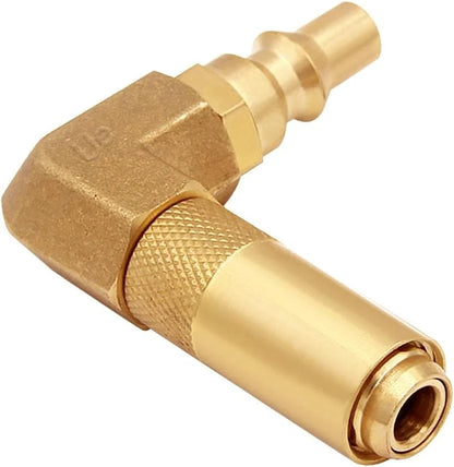 Solid Brass 1/4" RV LP Propane Quick Connect/Disconnect Conversion Elbow...
