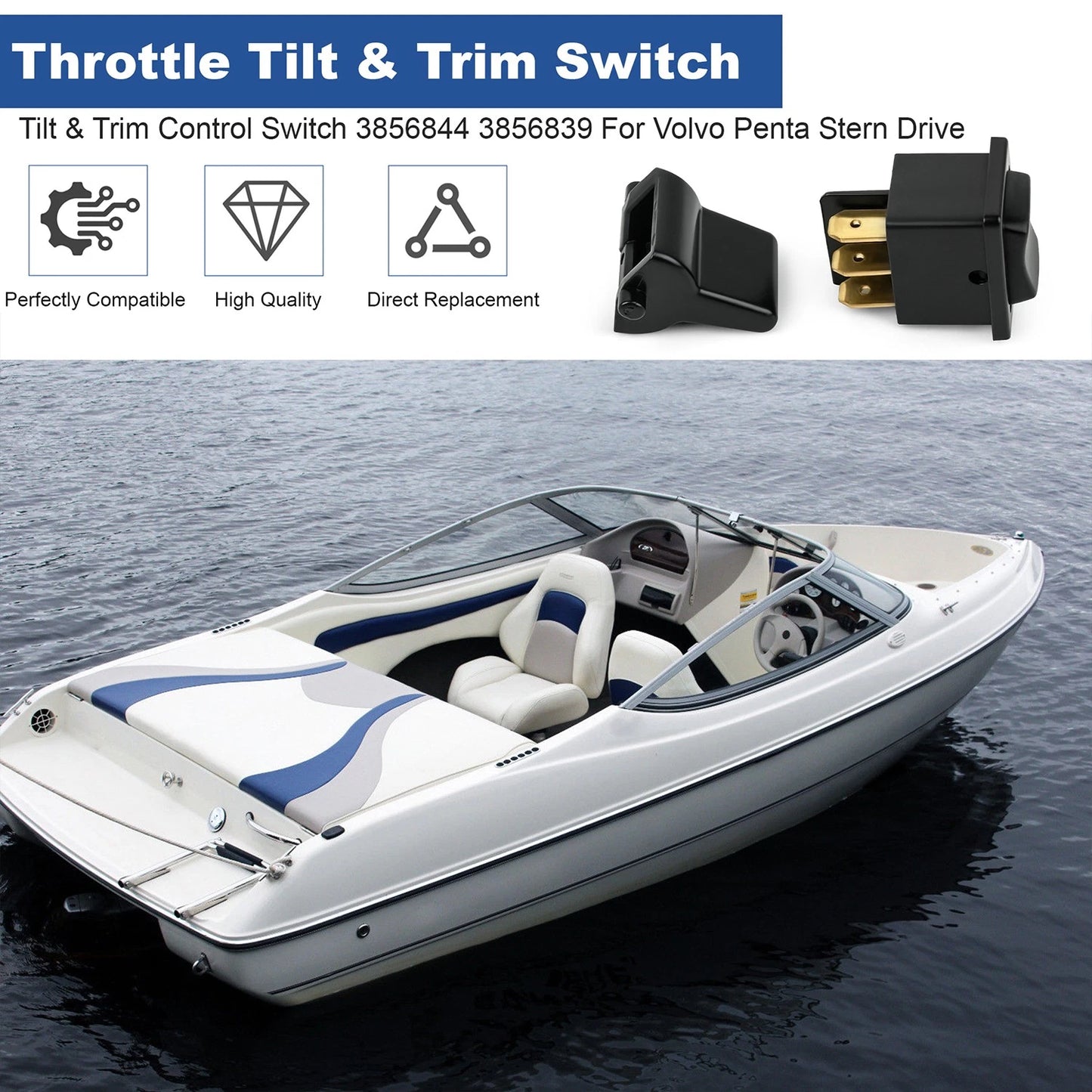 Throttle Tilt & Trim Switch For Volvo Penta Stern Drive 3856844 3856839