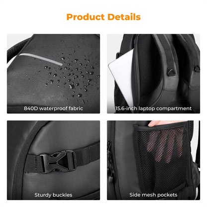 K&F CONCEPT Camera Backpack,25L Large Capacity Bag 25L, 02-all-black