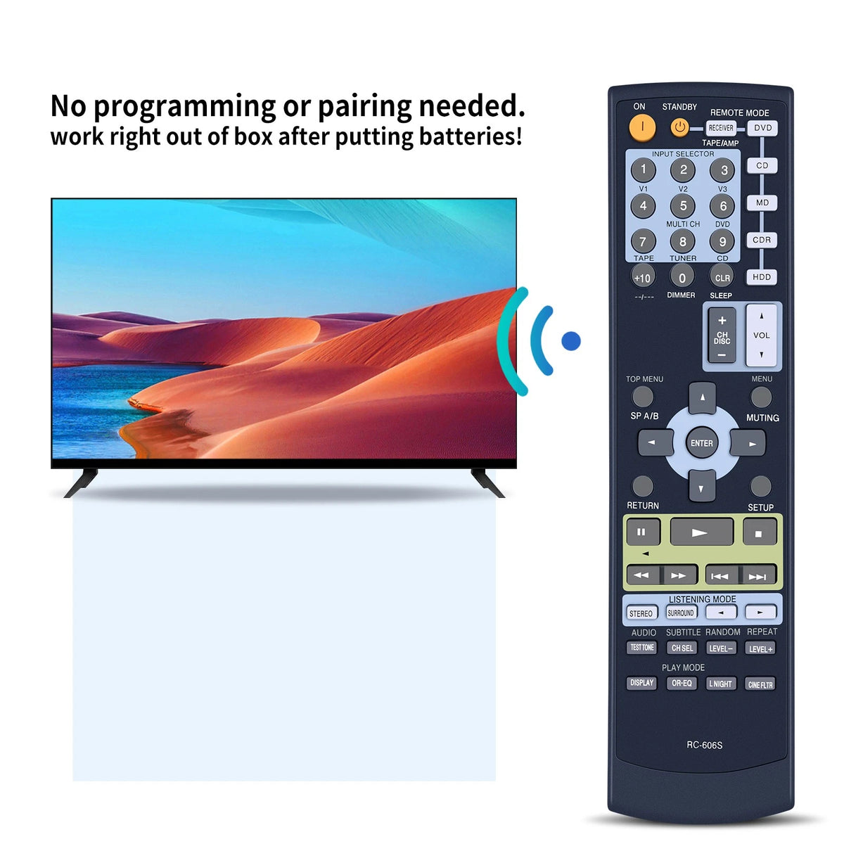RC-606S Replace Remote Control For Onkyo Home Theater System HT-R330 HT-R580
