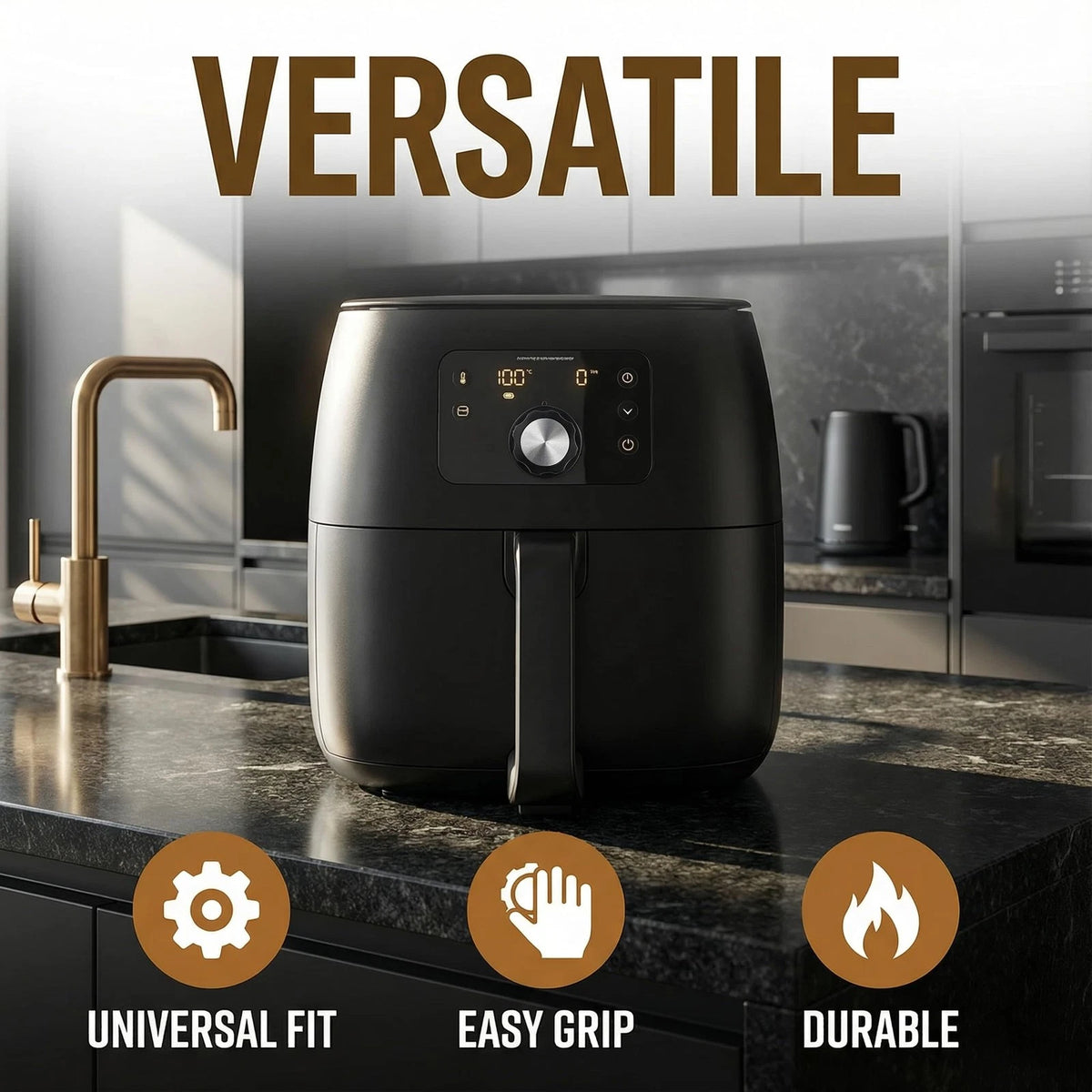Replacement Knob for Air Fryer Parts : Universal 3.00X3.00X2.20CM, Black