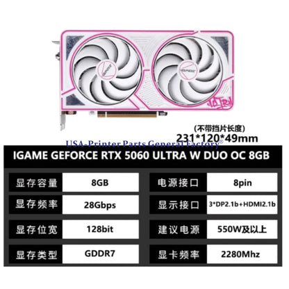 Colorful iGame GeForce RTX 5060 Ultra W DUO OC 8GB GDDR7 Graphics card