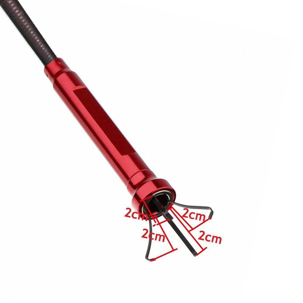 Flexible Claw Pickup Tool with Magnet telescoping led Red