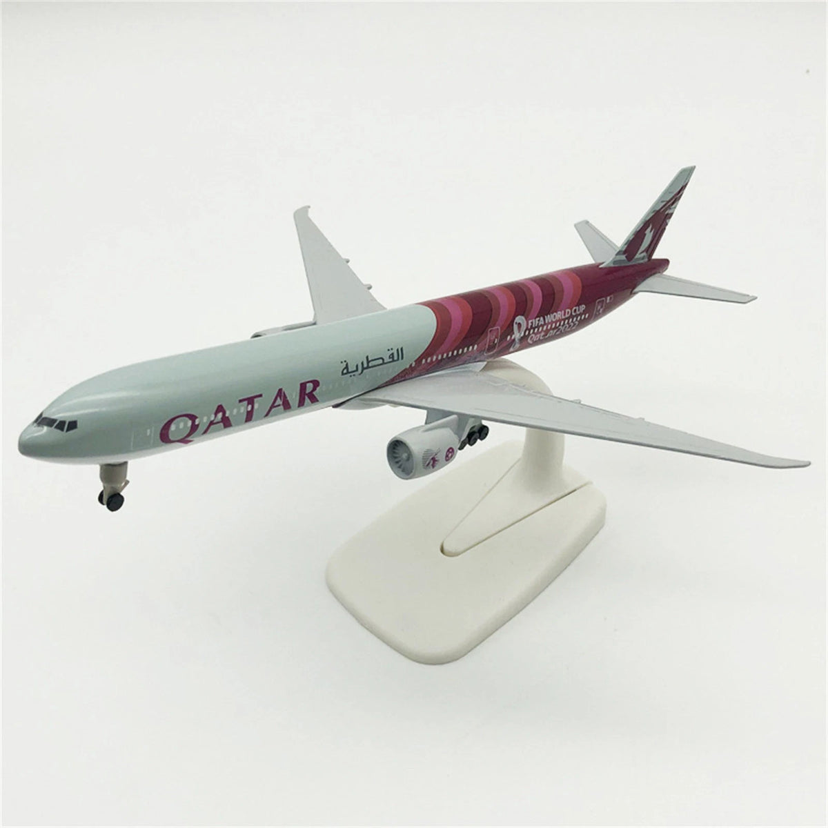 1:400 Qatar World Cup B777 Airplane Alloy Model Souvenir Display with Stand F