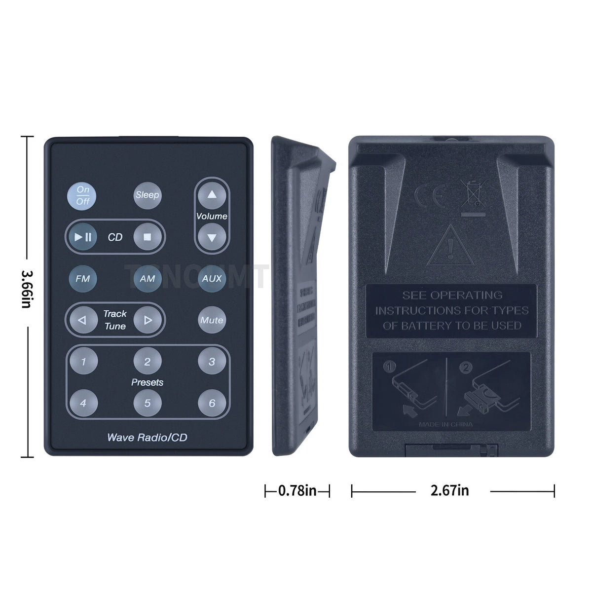 Replacement Remote Control For Bose Wave Radio/CD AWRC-1W AWRC-1G AWRC-1P