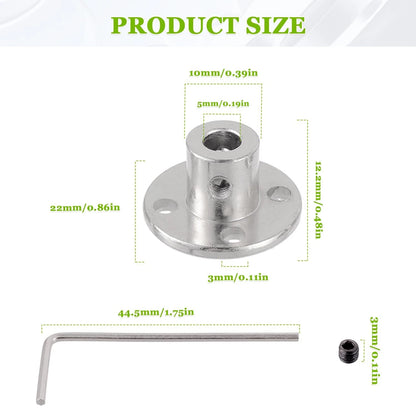 EPLZON 5mm Rigid Flange Coupling Connector, Guide x 10mm, Silver