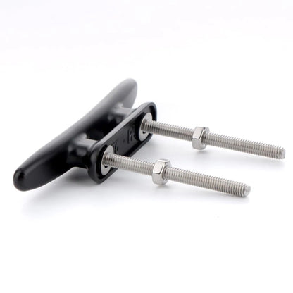 4 Pack 3" Nylon Boat Cleat Dock with Stainless Steel Screws, Black 3 inches