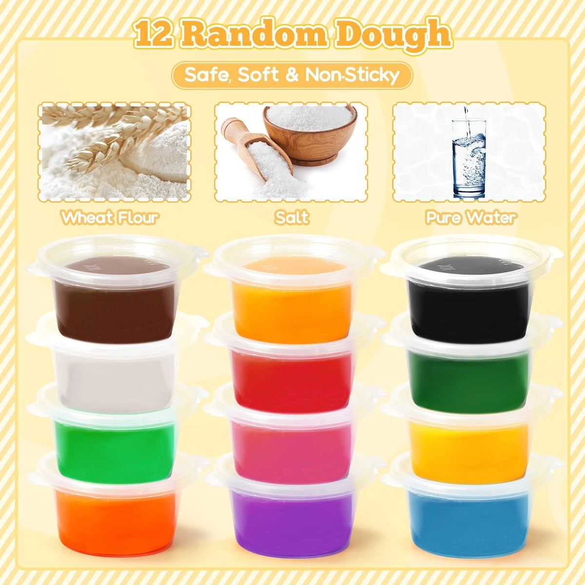 Aprilwolf 59 PCS 3 in 1 Dough Sets for Kids Ages child-size, Multicolor
