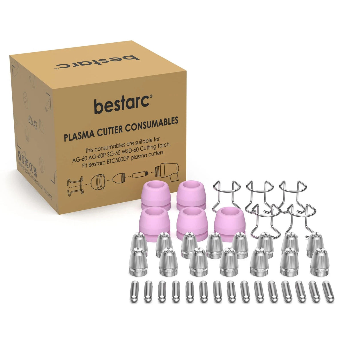 bestarc AG60P Plasma Cutter Consumables Cutting Torch Tip Nozzles AG60P-40PCS