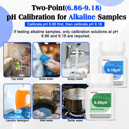 GIDIGI pH Buffer Calibration Solution 4.00/6.86/9.18 Purple