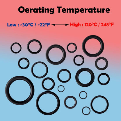 ZDBB 32 Size 1540 Pcs O Rings Assortment Kit Metric Nitrile Rubber black
