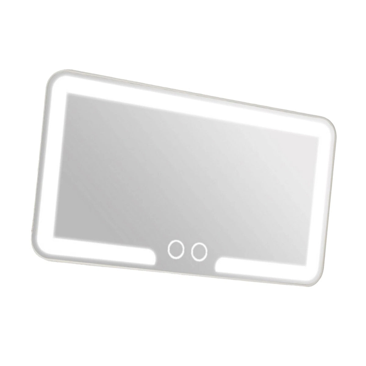 Rechargeable Car Visor Makeup Mirror With Bicolor LED And Adjustable Straps