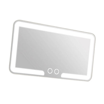 Rechargeable Car Visor Makeup Mirror With Bicolor LED And Adjustable Straps