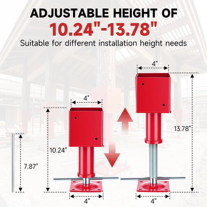 4" x Adjustable Screw Jack Post Floor Support 25000LB Capacity x