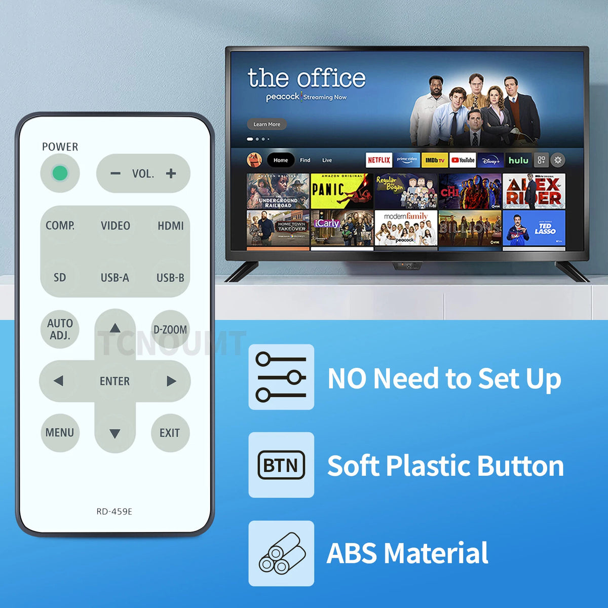 RD-459E For NEC Projectors Remote Control NP-L50W NP-L51W NP-L102W+ NP-L51W+