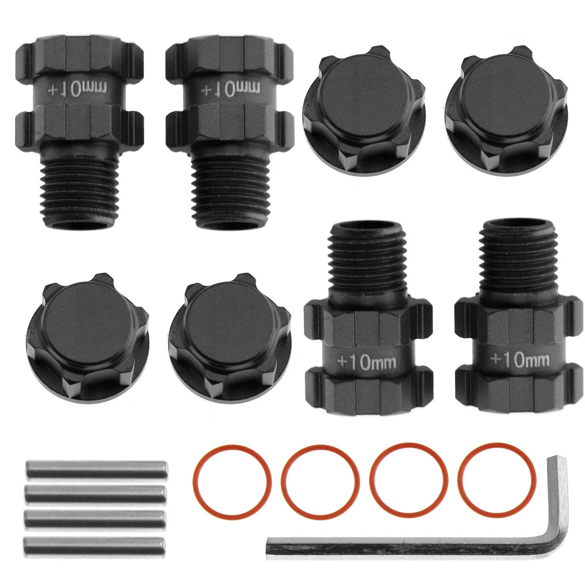 4PCS 14mm to 17mm Wheel Hex Hub Adapter for Arrma Senton Granite 4X4 3S Black
