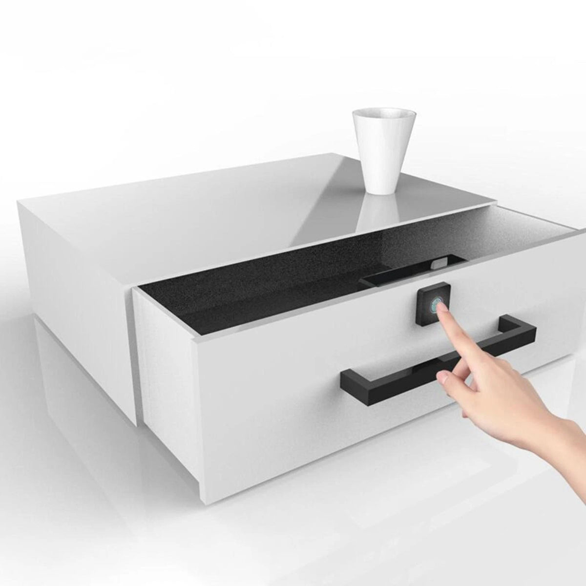 Fingerprint Panel Board Lock Body/Catch USB Rechargeable Cabinet Drawer Door