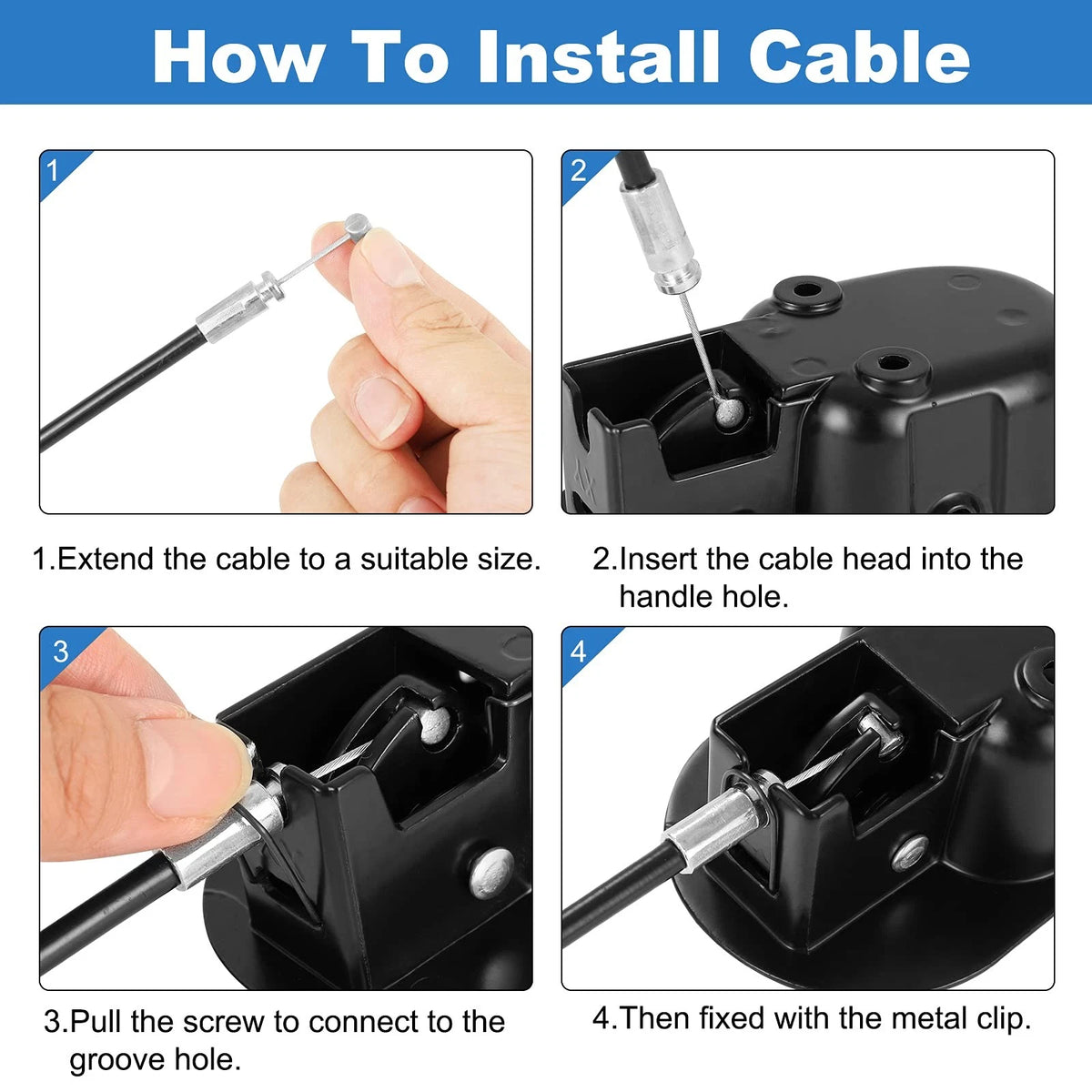 Nonley Heavy-Duty Metal Recliner Handle Exposed Cable Length 4.9 inch, 1 Pack