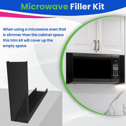 Universal Microwave Trim Kit - Black metal 15.75”H x 10.75”D x 2.95"W,