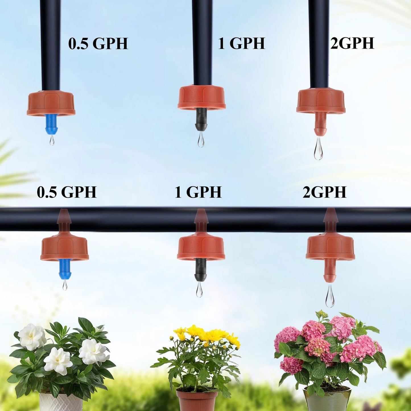 200Pcs 1 GPH Pressure Compensating Irrigation Spot 1/4 inch, 1 200PCS
