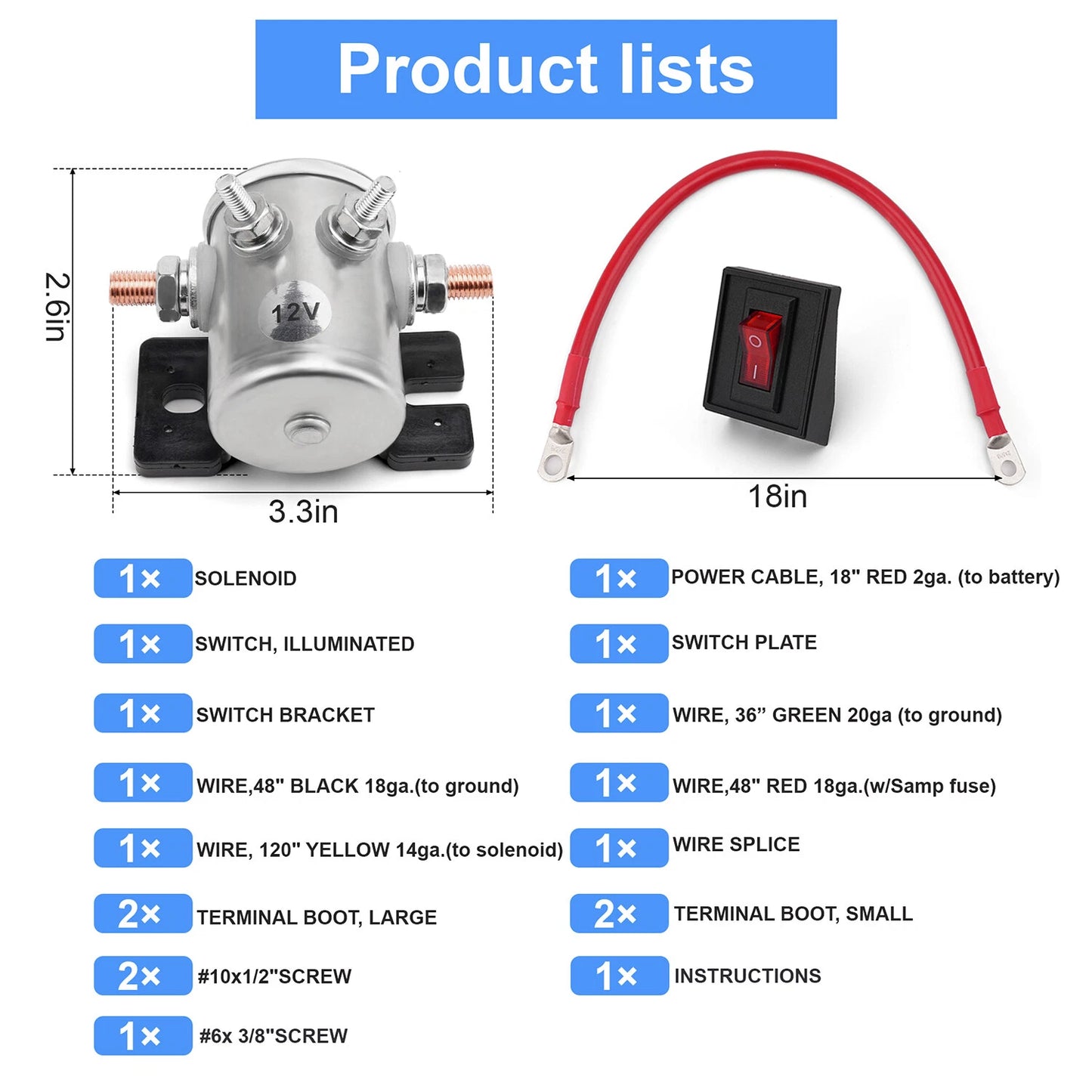 Winch Power Interrupt Kit for Jeep Truck ATV UTV