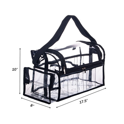 Large Professional Free Standing Clear PVC Makeup Artist Set Bag