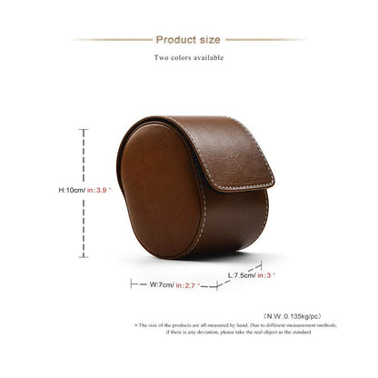 Oirlv Luxury Leather Watch Storage Box Travel Single Case Brown