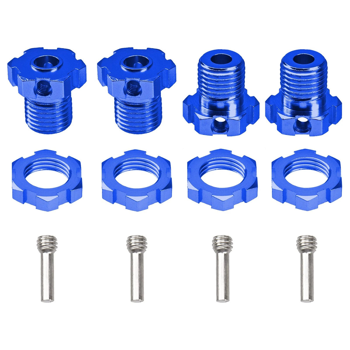 4Pack Vgoohobby Aluminum 17mm Splined Wheel Hex Hub Nut Compatible 17Mm, Blue