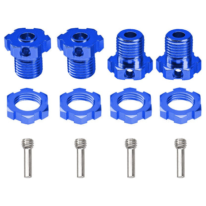 4Pack Vgoohobby Aluminum 17mm Splined Wheel Hex Hub Nut Compatible 17Mm, Blue
