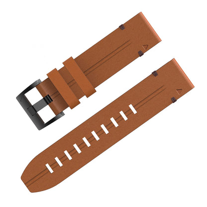 22mm Brown Leather Watchband Strap Quick Wristband For Garmin Fenix 5 6 7 B