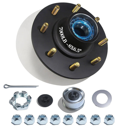 OZISENS 1 Sets 7000lbs Pre- Lubrication Trailer Hub 8 Bolt 6.5
