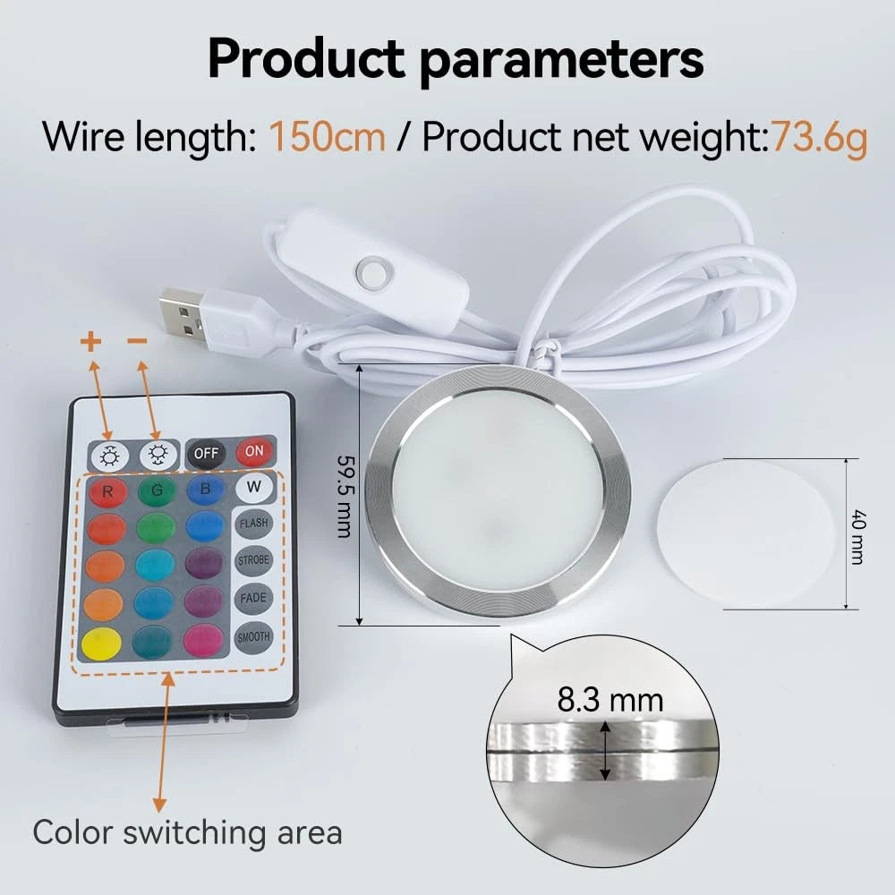 BambooSegD 1PCS Remote Control RGB Light LED Lamp Kit  1 PCS