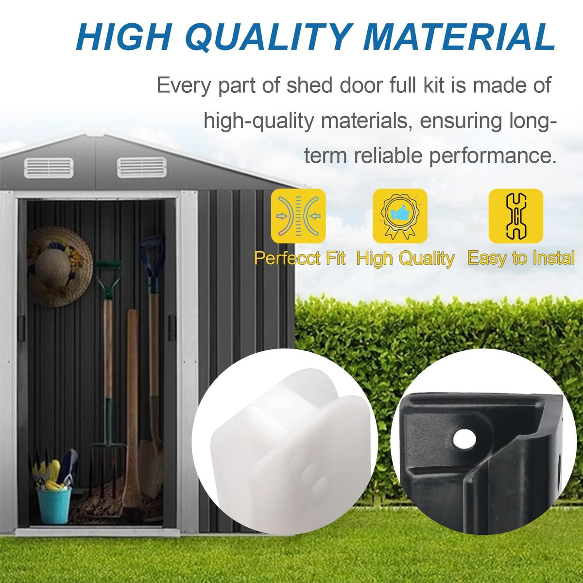 EAORBD DK100-A Shed Door Tune-Up Kit for Arrow Sliding 1 Pack, Black, White