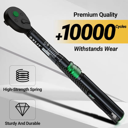 XLIT 1/4" Bike Torque Wrench Set, 35 PCS 35PCS (2-20 Nm), Black/Silver/Green