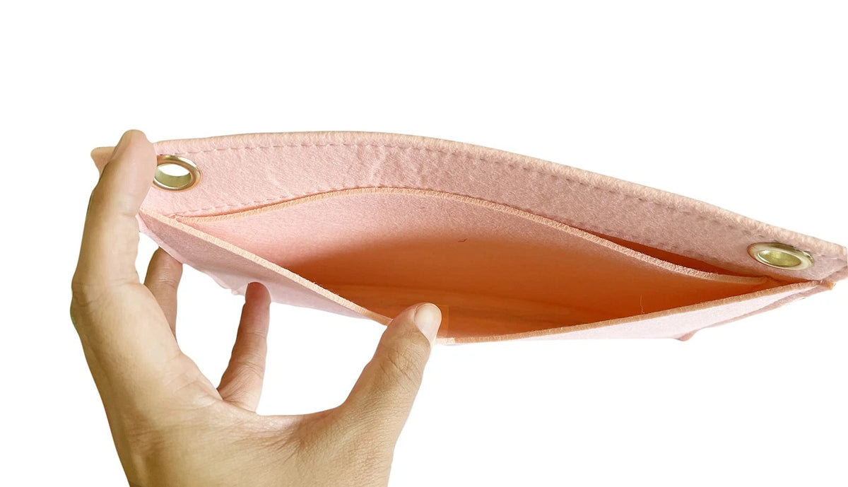 YESIKIMI 1 Set(3pcs) Felt Purse Organizer Insert with Chain Conversion Pink
