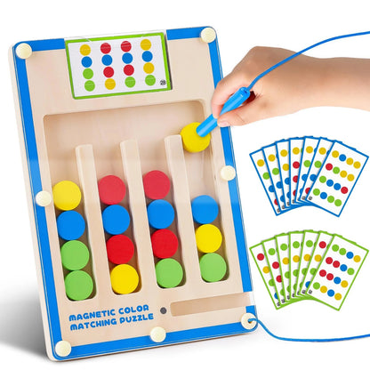 Kids Montessori Magnetic Wooden Toys: 3 4 5 6 7 Year Medium, Matching Puzzle