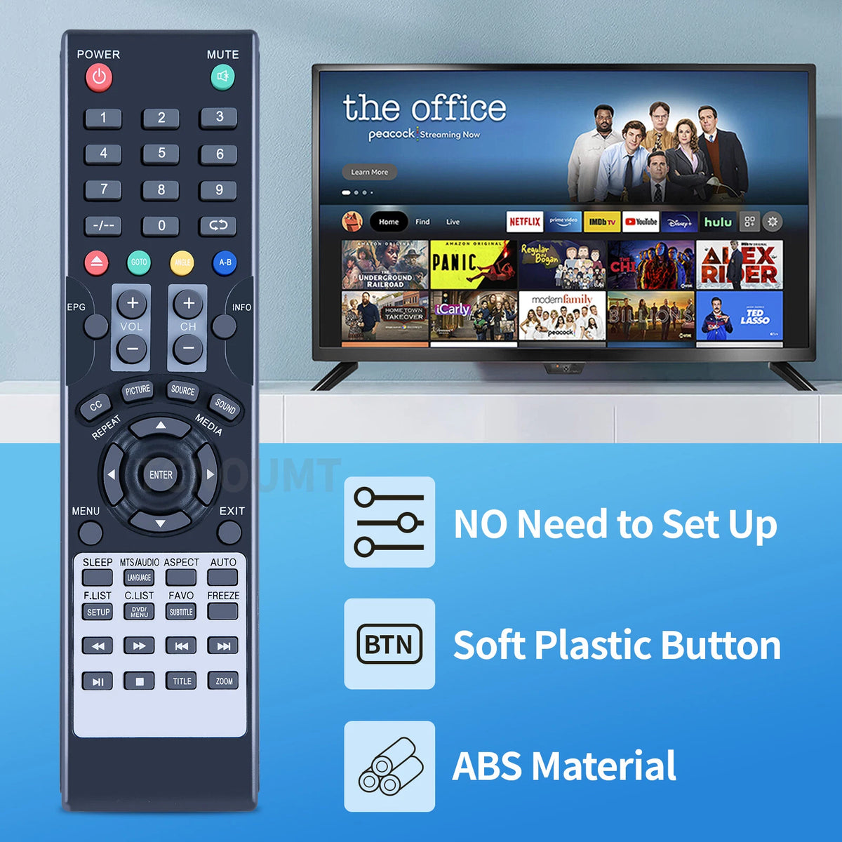 Remote Control For SuperSonic TV/DVD Combo SC-2412 SC-1312 SC-1512 SC1912