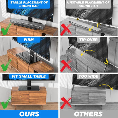 Rfiver Universal Table Top TV Stand Base Replacement for 27"-60", Black