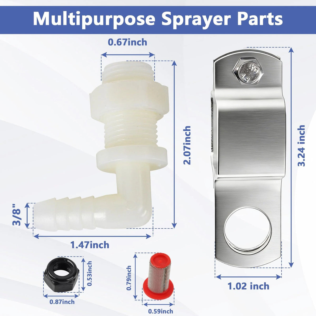 Spray Boom Repair Kit with 2 x 3/8" Polypropylene Elbow 3/8 Inch, White