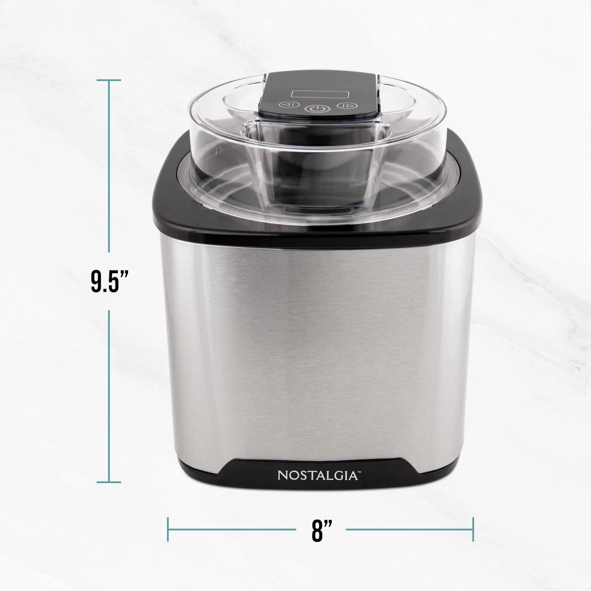 Nostalgia 2-Quart Electric Ice Cream Maker – Make Homemade Stainless Black