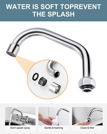 G3/4 Internal Thread Commercial Faucet Swivel Spout 6 Inch, Polished Chrome