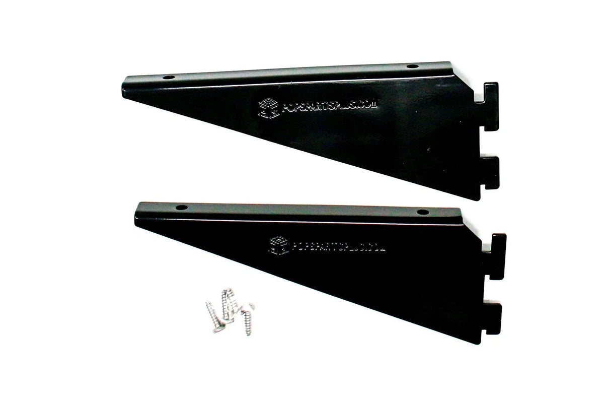 Pop's Parts Plus Lifetime Shed Shelf Brackets - Black Metal Railing